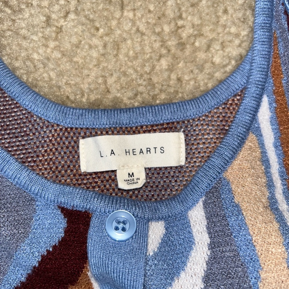 Colorful Knit Button-Up Crop Top - Picture 2 of 3
